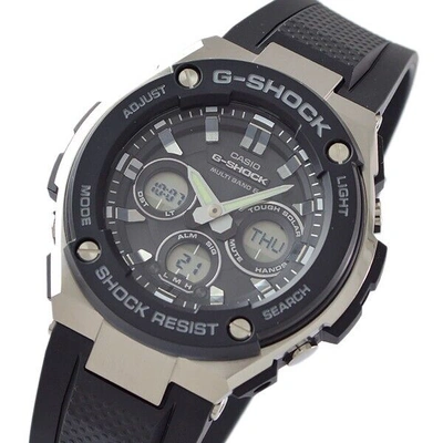 Pre-owned Casio G-shock Gst-w300-1ajf Mens Watch Solar World Time Black Silver From Japan