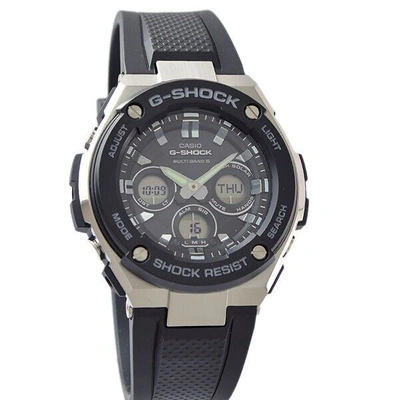 Pre-owned Casio G-shock Gst-w300-1ajf Mens Watch Solar World Time Black Silver From Japan