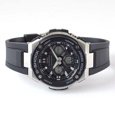 Pre-owned Casio G-shock Gst-w300-1ajf Mens Watch Solar World Time Black Silver From Japan