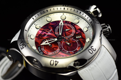 Pre-owned Invicta Men's Reserve Venom Lim Ed Red Abalone Dial Rare Chronograph Swiss Watch