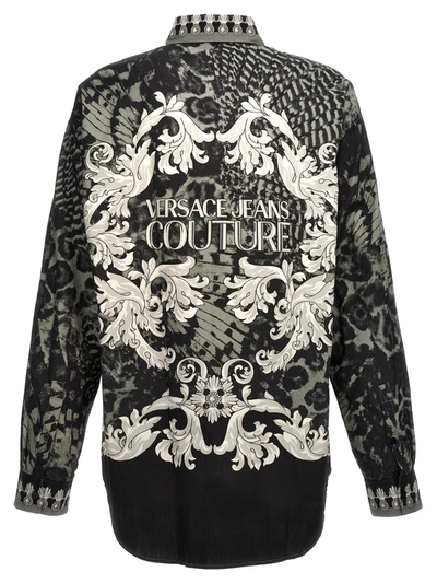 Shop Versace Jeans Couture Printed Shirt Shirt, Blouse White/black