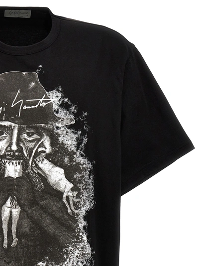 Shop Yohji Yamamoto Printed T-shirt Black
