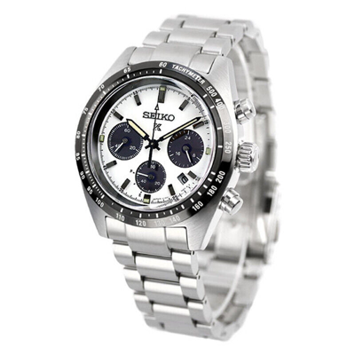 Pre-owned Seiko Prospex Sbdl085 Speedtimer White Dial Solar Chronograph Men Watch Japan