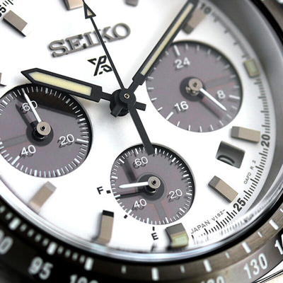 Pre-owned Seiko Prospex Sbdl085 Speedtimer White Dial Solar Chronograph Men Watch Japan