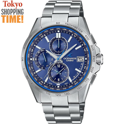 Pre-owned Casio Oceanus Ocw-t2600-2a3jf Blue Titanium Solar Radio Men Watch Made In Japan