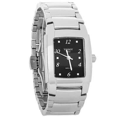 Pre-owned Tissot T-trend Ladies Stainless Black Dial Quartz Watch T073.310.11.057.00