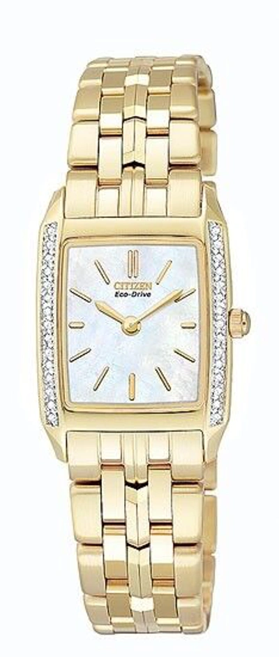 Pre-owned Citizen Women's Watch Gold Tone Stainless Steel Eg3112-51d