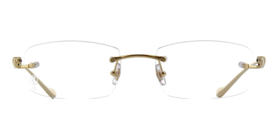 Pre-owned Cartier Panthere Ct00610-002 Rimless Gold Authentic Eyeglasses Frame 53-18 In Clear