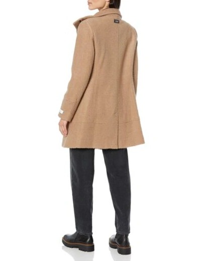 Pre-owned Calvin Klein Women's Classic Cashmere Wool Blend Coat In Tan Size 14 In Camel Classic