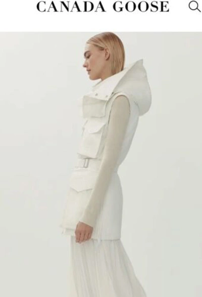 Pre-owned Canada Goose Womens Belted Chaka Vest Hn With Tags Size Small In White