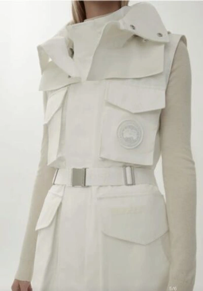 Pre-owned Canada Goose Womens Belted Chaka Vest Hn With Tags Size Small In White