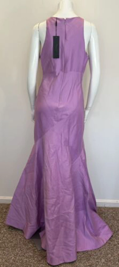 Pre-owned Halston Heritage Tulip Evening Gown Dress Silk Blend Size 10 Mrsp $745 In Pink Purple