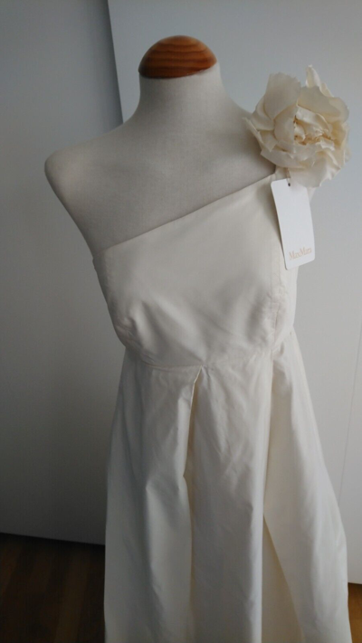 Pre-owned Max Mara Bridal Line Wedding Dress Ivana - Silk Blend- Ivory - Ital 42 & 46 In White