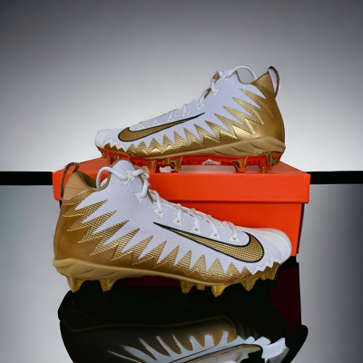 Pre-owned Nike Alpha Menace Pro Mid Promo Football Cleats Size 11-16 White/gold Ci1791-100