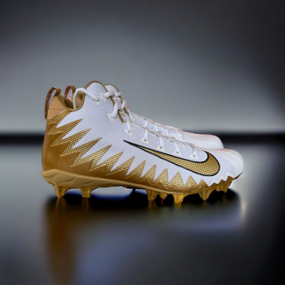 Pre-owned Nike Alpha Menace Pro Mid Promo Football Cleats Size 11-16 White/gold Ci1791-100