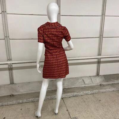 Pre-owned Julie Brown York Button-up Tracy Dress Women's Size S Red Print