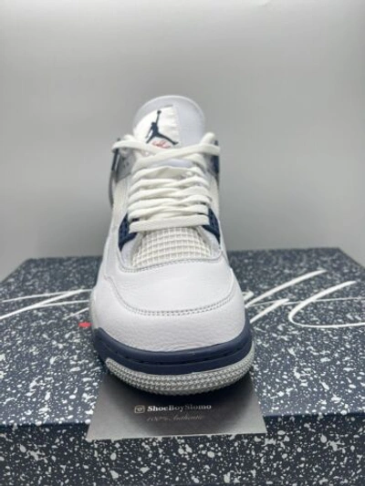 Pre-owned Jordan Nike Air  4 Retro Midnight Navy Blue White Gray Dh6927-140 Men's & Gs