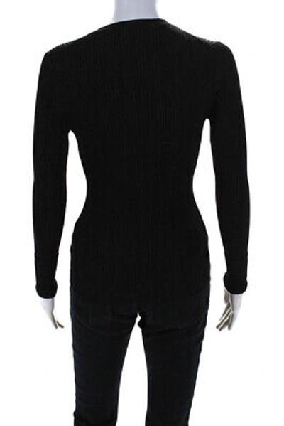Pre-owned Jason Wu Collection Jason Wu Womens  Fitted Knit Top - Black Lame Size Xs
