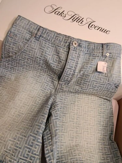 Pre-owned Balmain $1395  Limited Edition Denim Shorts Pants Blue Size 30 Us Italy Authe