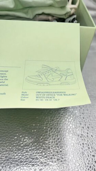 Pre-owned Off-white Size 10.5 -  Out Of Office Low - White Peach Owia259s22lea0050121