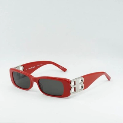 Pre-owned Balenciaga Bb0096s 015 Solid Red/grey 51-18-130 Sunglasses In Gray