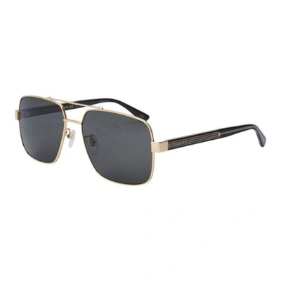Pre-owned Gucci Gg0529s 001 Gold Black/grey 60-17-145148 Sunglasses In Gray