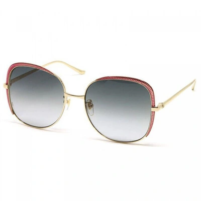 Pre-owned Gucci Gg0400s 001 Gold/grey 58-18-140 Sunglasses In Gray