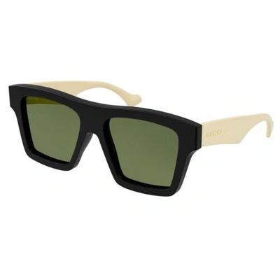 Pre-owned Gucci Gg0962s 004 Black White/green 55-17-145 Sunglasses