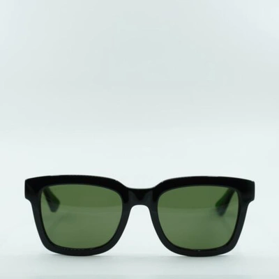 Pre-owned Gucci Gg0001sn 002 Black/green 52-21-145 Sunglasses