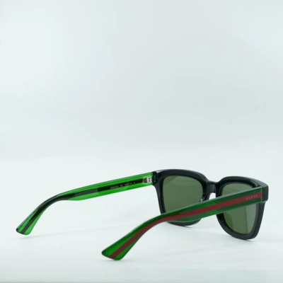 Pre-owned Gucci Gg0001sn 002 Black/green 52-21-145 Sunglasses