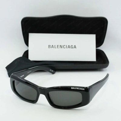 Pre-owned Balenciaga Bb0266s 001 Black/grey 57-18-135 Sunglasses In Gray