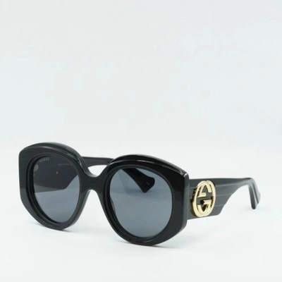 Pre-owned Gucci Gg1308s 001 Black/grey 53-23-140 Sunglasses In Gray