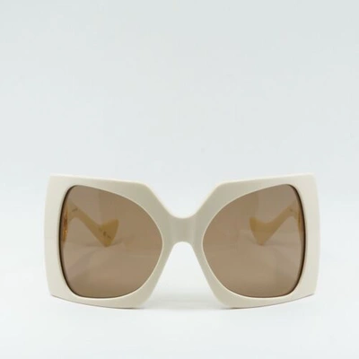 Pre-owned Gucci Gg1255s 002 Ivory/light Brown 64-20-125 Sunglasses