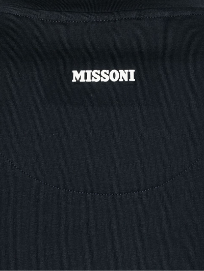 Shop Missoni Black Cotton Blend T-shirt In Blu