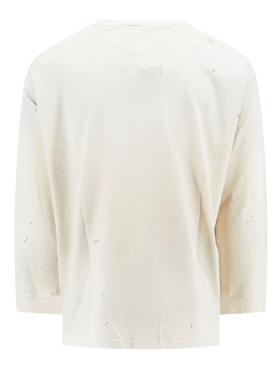 Shop Maison Margiela Handwritten Cotton Sweatshirt In Bianco