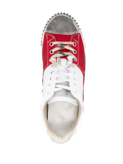 Shop Maison Margiela New Evolution Panelled Sneakers In Bianco
