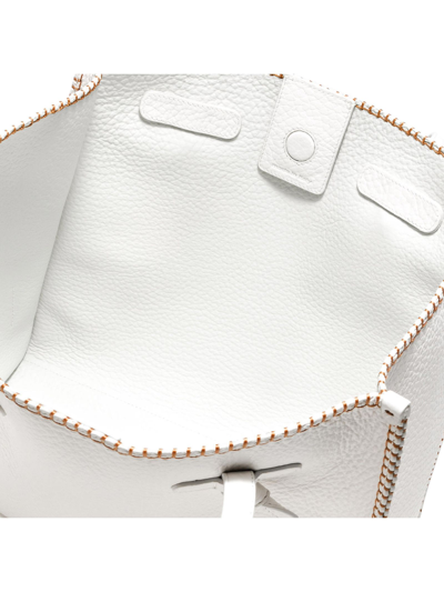 Shop Gianni Chiarini White Soft Leather Shopping Bag In Bianco