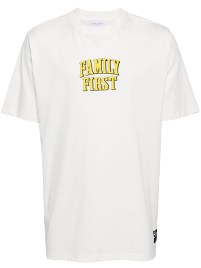 Shop Family First Milano White Cotton T-shirt In Bianco