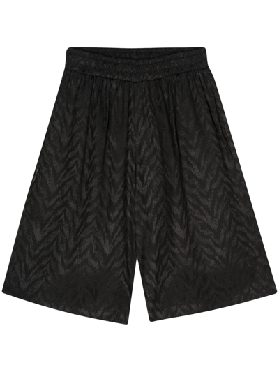 Shop Family First Milano Black Viscose Shorts In Nero