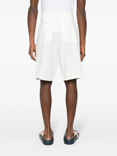 Shop Family First Milano White Tailored Knee Shorts In Bianco