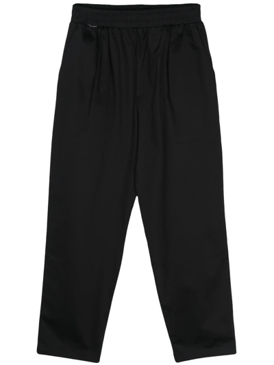 Shop Family First Milano Black Stretch-cotton Trousers In Nero