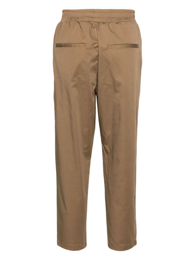 Shop Family First Milano Brown Stretch-cotton Trousers In Marrone
