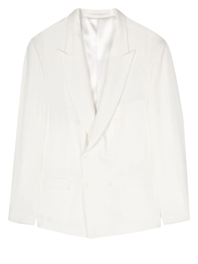 Shop Family First Milano Off-white Wool Blend Double-breasted Blazer In Bianco