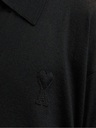 Shop Ami Alexandre Mattiussi Black Wool Cardigan In Nero