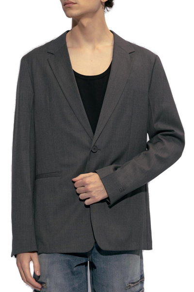 Shop Givenchy Single-breasted Tailored Blazer In Grey