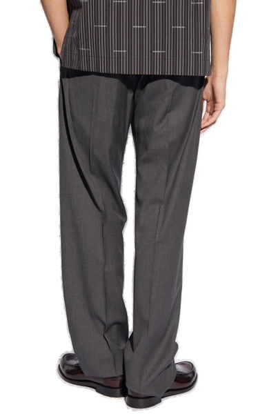 Shop Givenchy 4g Embroidered Straight-leg Trousers In Grey