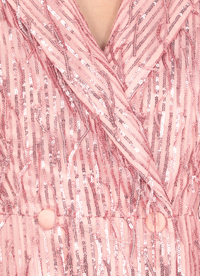 Shop Rotate Birger Christensen Blazer Dress With Paillettes In Pink