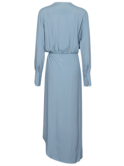 Shop Federica Tosi Long Sleeve Dress In Ceruleo