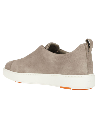 Shop Santoni Slip-on Sneakers In Brown
