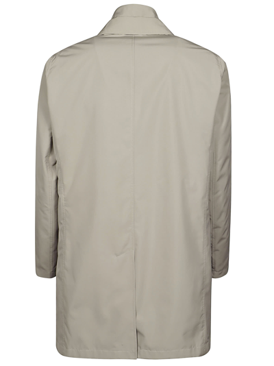 Herno Buttoned High-neck Coat In Tortora Chiaro